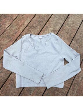 Contour By Pacsun Gray Ribbed Long Sleeve Knit Top Womens Size M